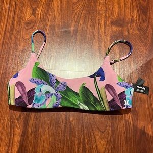 printed hurley bikini top